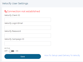 Velocify user settings
