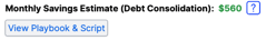 monthly savings estimate